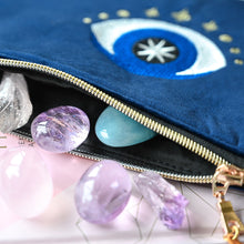 Load image into Gallery viewer, velvet all seeing eye crystal pouch