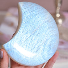 Load image into Gallery viewer, extra flashy white moonstone | moon on stand A