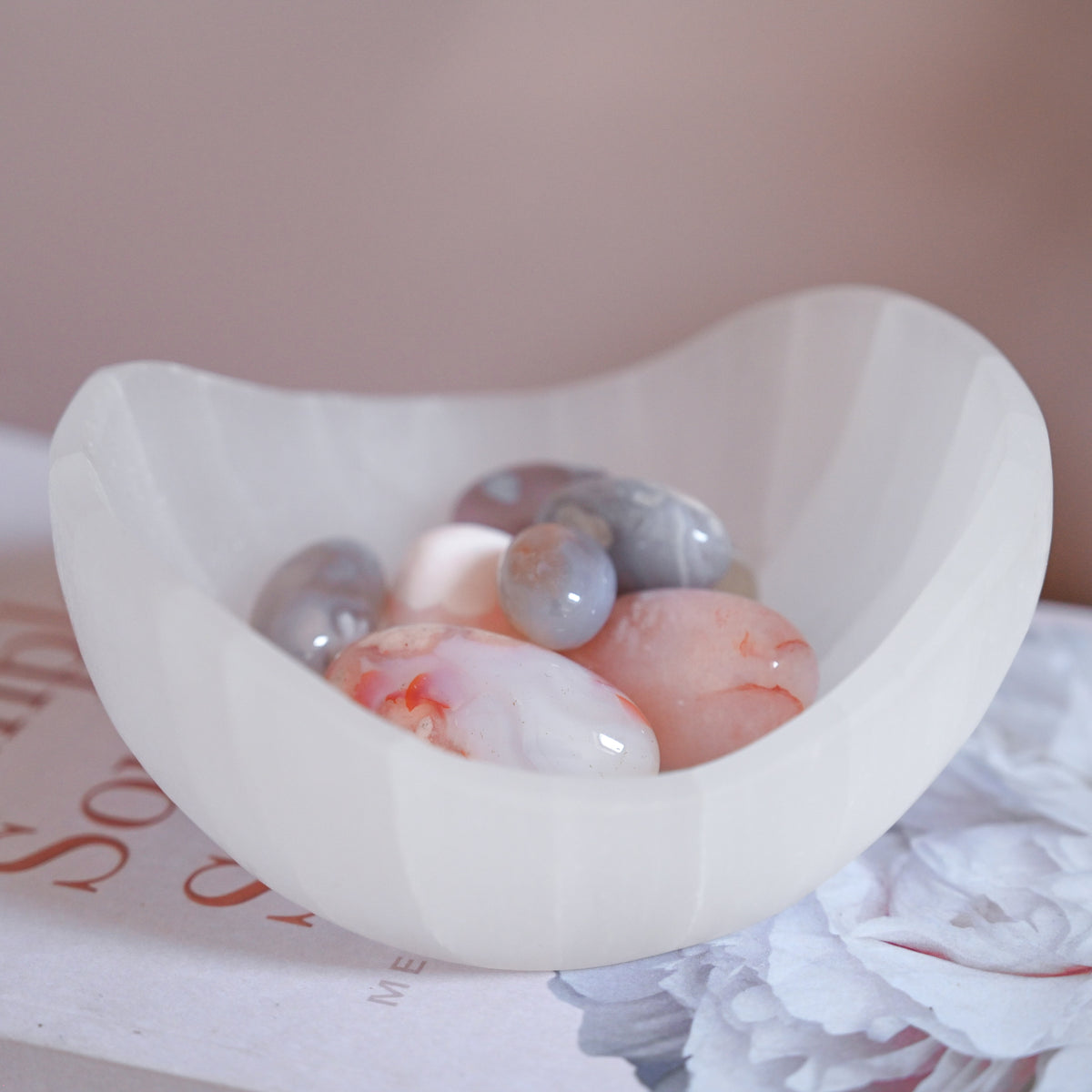 selenite – crystal + the moon