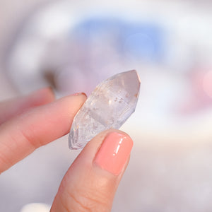 pink lithium quartz double-terminated points | select your own