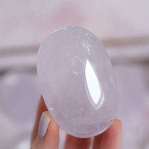 periwinkle rose quartz | palm stone C