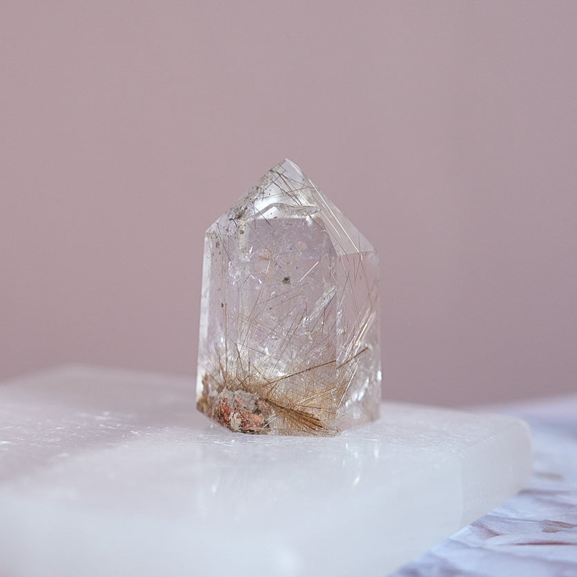 high-grade rutilated quartz | point j
