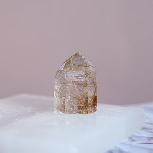 high-grade rutilated quartz | point i