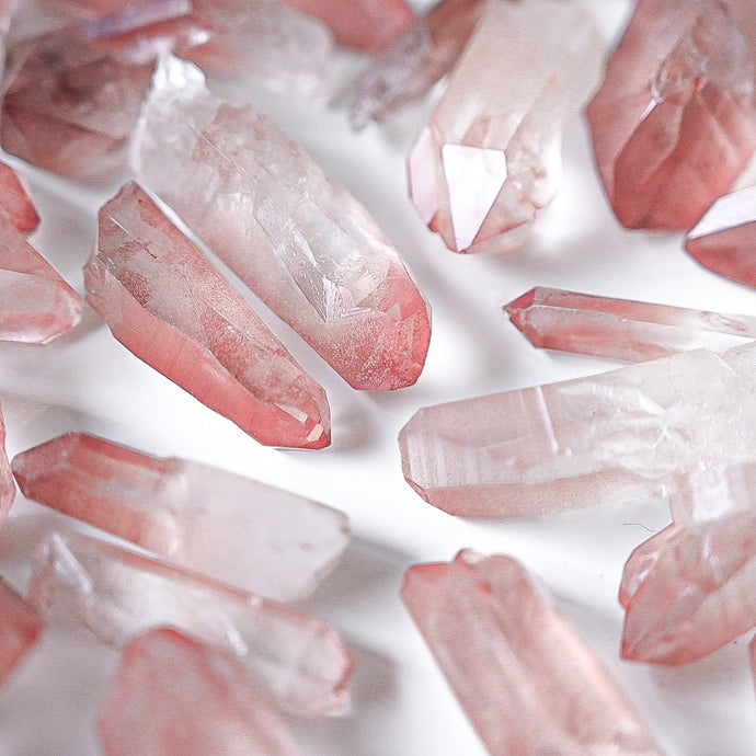 raw scarlet lemurian quartz points