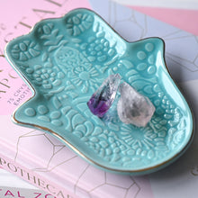 Load image into Gallery viewer, turquoise hamsa hand trinket dish