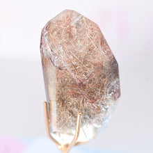 Load image into Gallery viewer, high-grade rutilated quartz freeform on stand