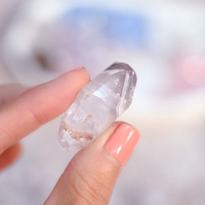 pink lithium quartz double-terminated points | select your own