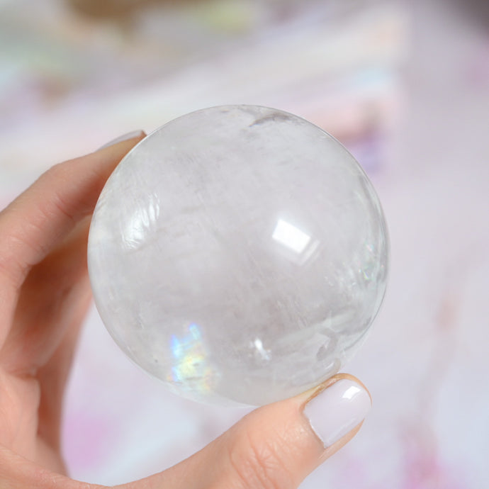 optical calcite with rainbows | sphere E