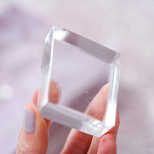 polished optical calcite rhombus