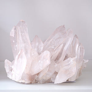 rare + magnificent XXL pink lemurian quartz cluster