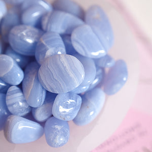 blue lace agate tumble stones