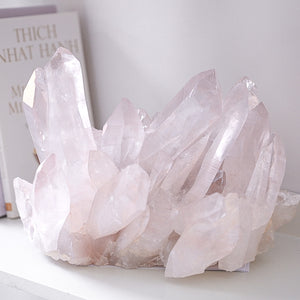 rare + magnificent XXL pink lemurian quartz cluster