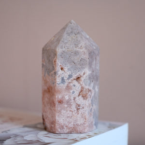 pink amethyst tower with druzy