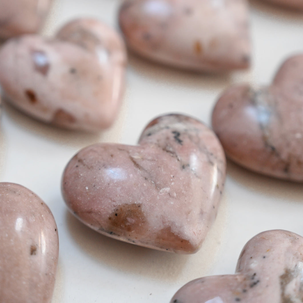 peruvian pink opal hearts