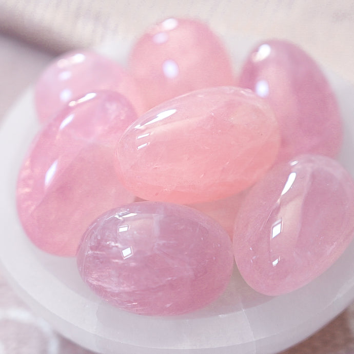 high grade extra-chunky extra-juicy rose quartz tumbles stones
