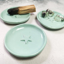 Load image into Gallery viewer, celestial stoneware smudge / trinket dish - turquoise