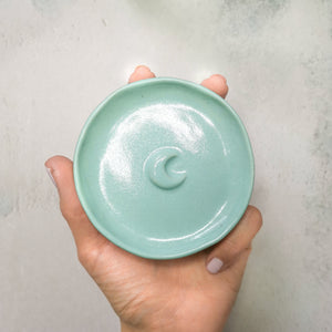 celestial stoneware smudge / trinket dish - turquoise