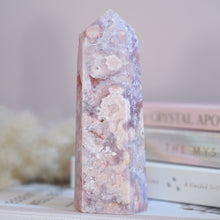 Load image into Gallery viewer, pink amethyst x flower agate with druzy amethyst | tower c