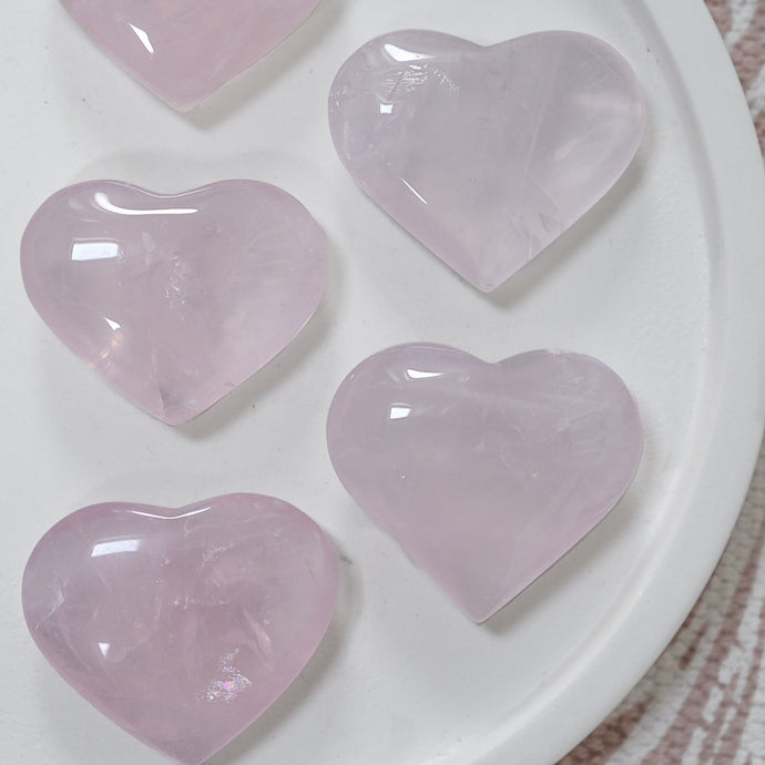 girasol rose quartz hearts