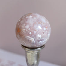 Load image into Gallery viewer, druzy pink amethyst x flower agate | sphere b