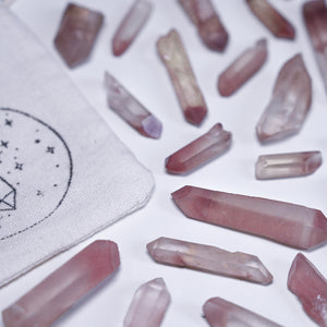 small raw pink lithium quartz points | 30g