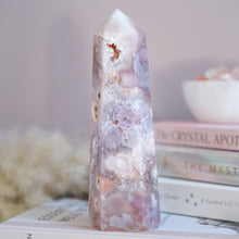 Load image into Gallery viewer, pink amethyst x flower agate with druzy amethyst | tower j