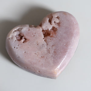 druzy pink amethyst heart F
