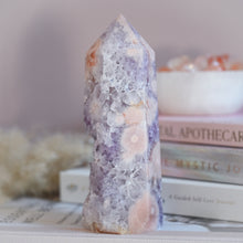 Load image into Gallery viewer, pink amethyst x flower agate with druzy amethyst | tower L