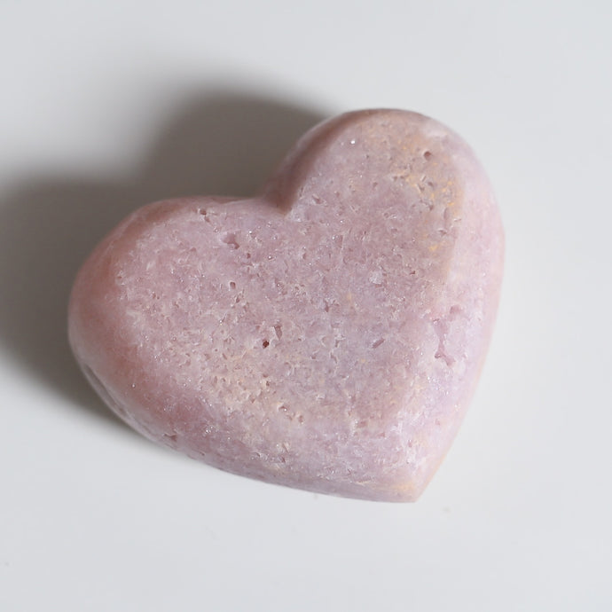 chunky pink amethyst heart C