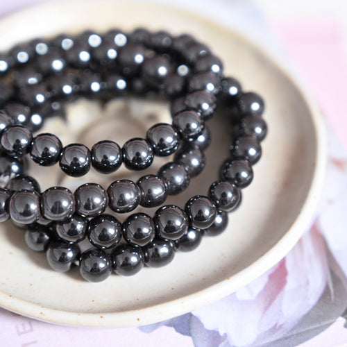 8mm bead bracelet | hematite