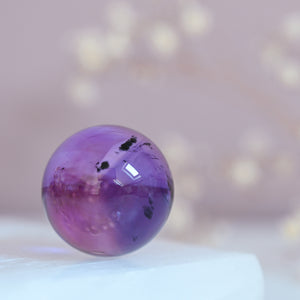 AAA grade amethyst sphere with hollandite inclusions (d)