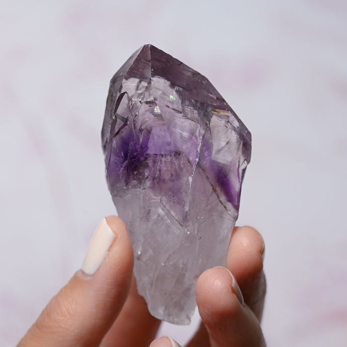 chunky AAA-grade raw phantom amethyst points