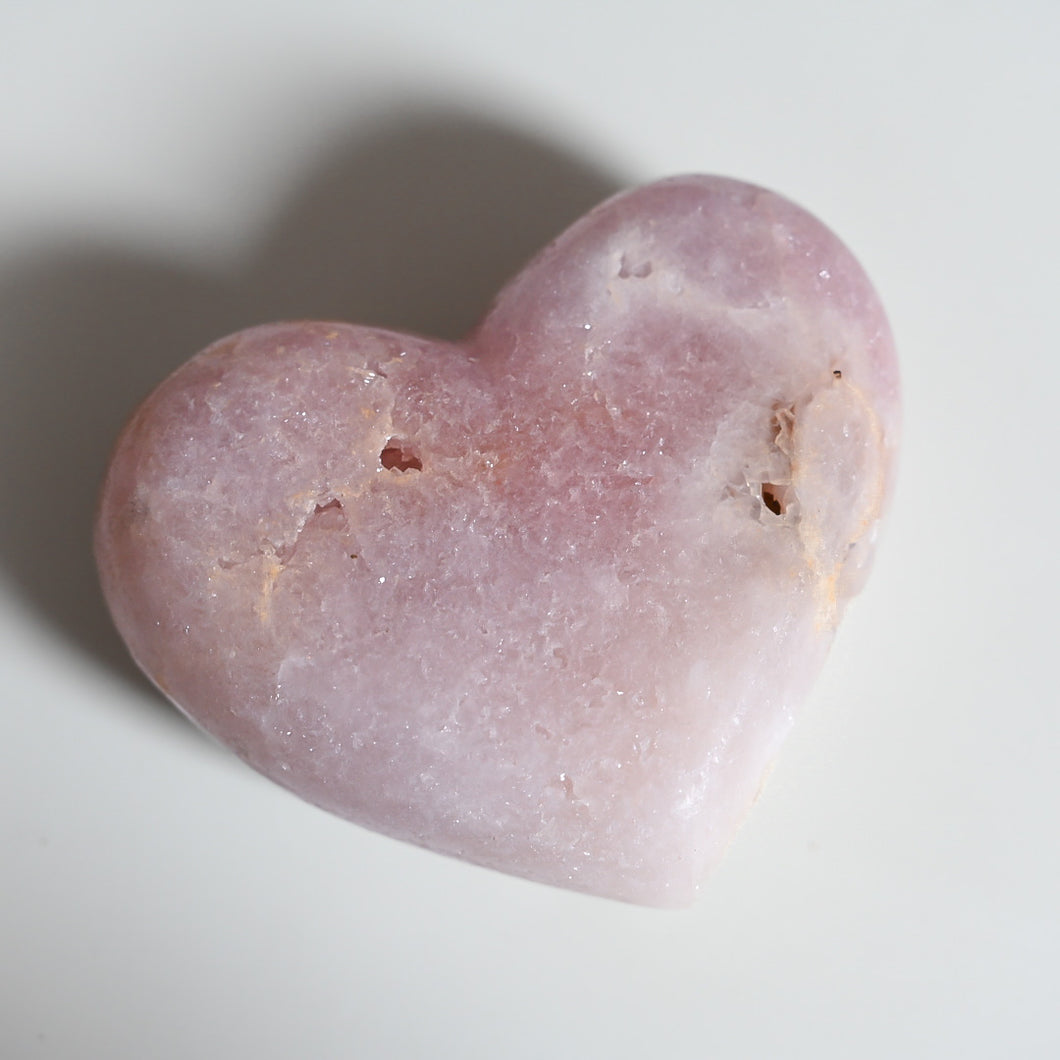 chunky pink amethyst heart B