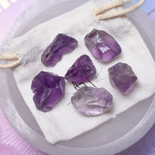 Load image into Gallery viewer, little bag of raw amethyst