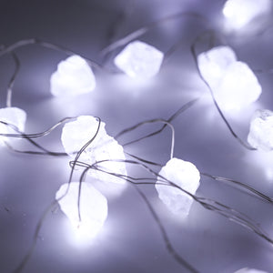 raw crystal string lights