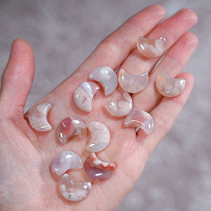 baby flower agate moons A-Grade