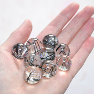 high grade tourmalinated quartz mini spheres