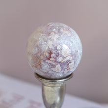 Load image into Gallery viewer, druzy pink amethyst x flower agate | sphere a