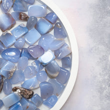 Load image into Gallery viewer, blue chalcedony tumble stones