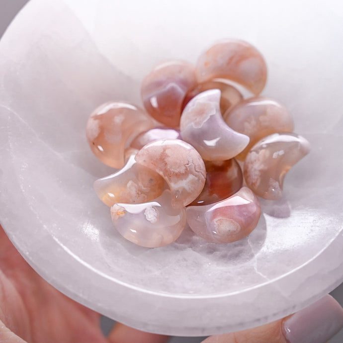 baby flower agate moons A-Grade