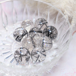 high grade tourmalinated quartz mini spheres