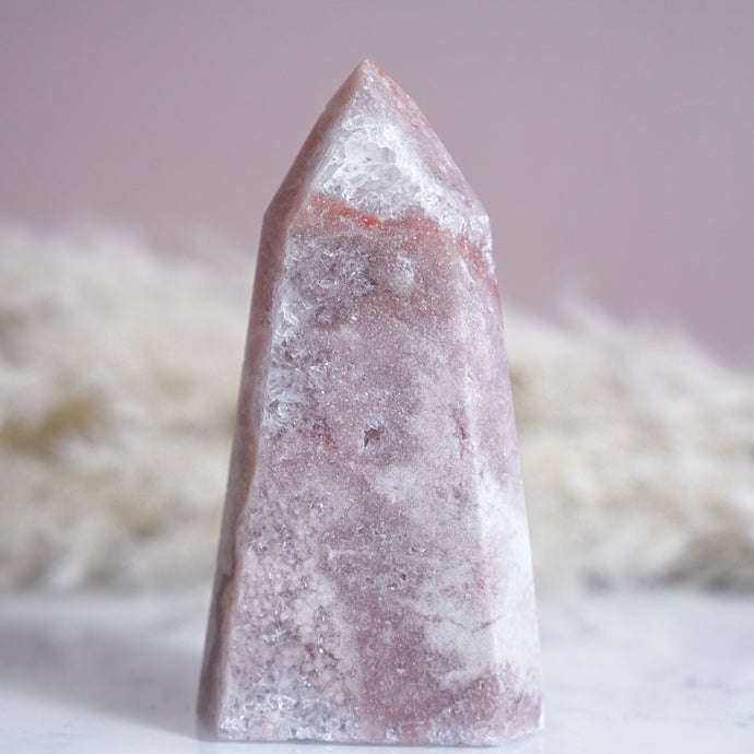 brazilian pink amethyst tower