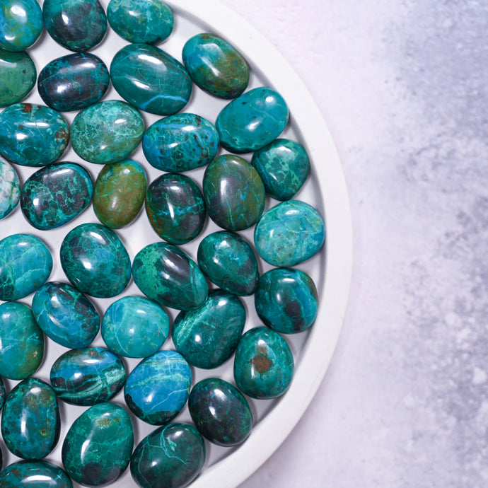 chrysocolla tumble stones